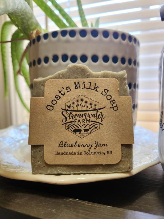 Blueberry Jam Goat's Milk Soap - 4 oz bar
