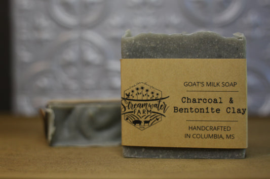 Charcoal & Bentonite Clay Goat's Milk Soap - 4 oz bar